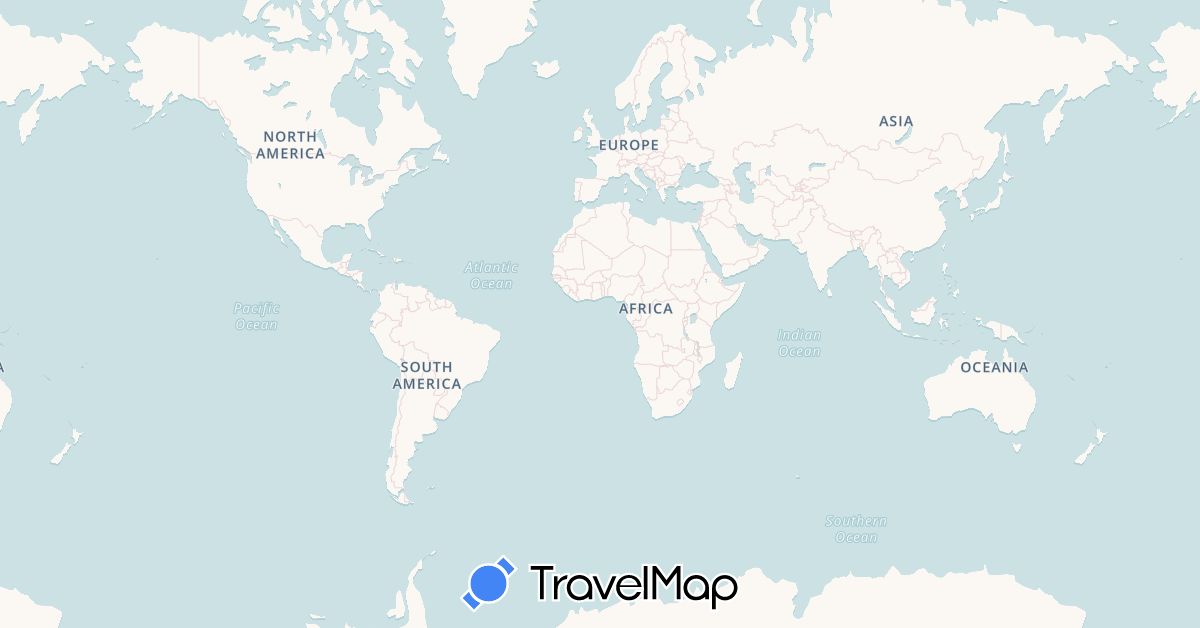 TravelMap itinerary: driving, bus, plane, hiking, boat in Colombia (South America)